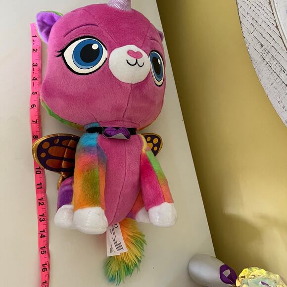 Rainbow Butterfly Unicorn Kitty Pink Stuffed Animal EUC - Picture 3 of 4